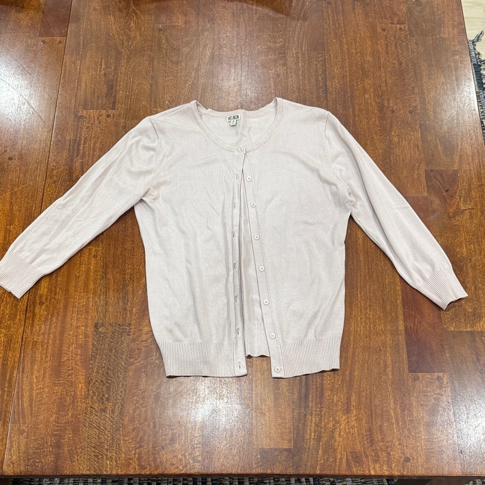 14th & Union Women's Light Dusty Pink Cardigan Sweater